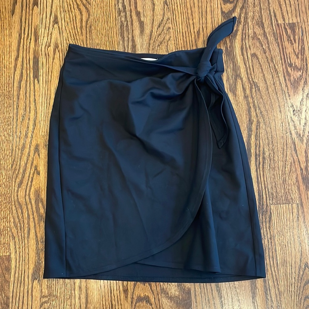Loft black wrap skirt with tie